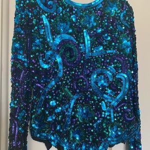 Laurence Kazier beaded 💯 Silk large
